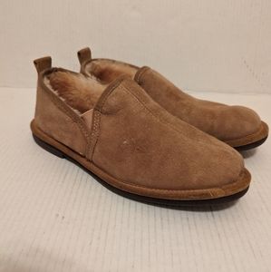 Norm Thompson Sheep Skin Fur Lined Slippers Beige Mens Size 10